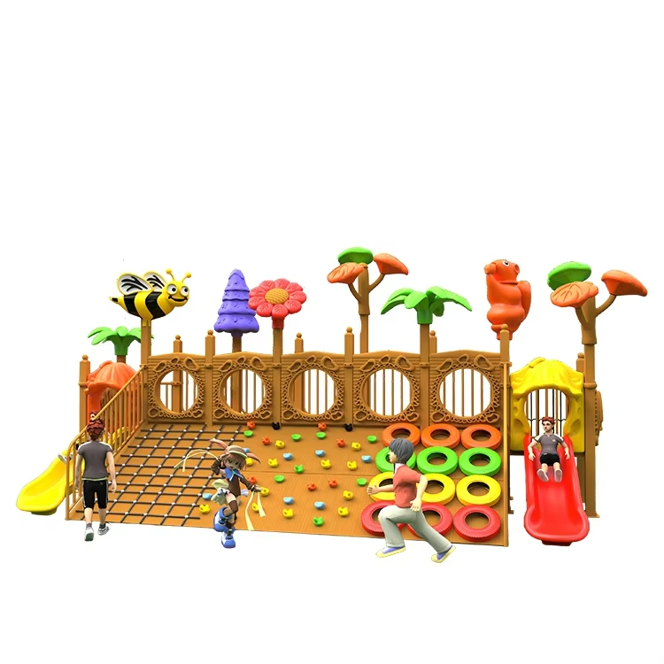 Customized Fun Colorful Backyard Play Slide Playhouse Equipment Outdoor Kids Playground for Kids School