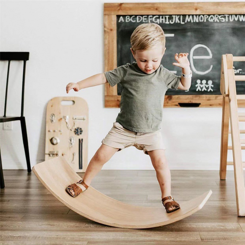 Cross-border Wooden Balance Board Children 4-6 Years Sensory Training Equipment Smart Board Seesaw Outdoor Home Toy Beam
