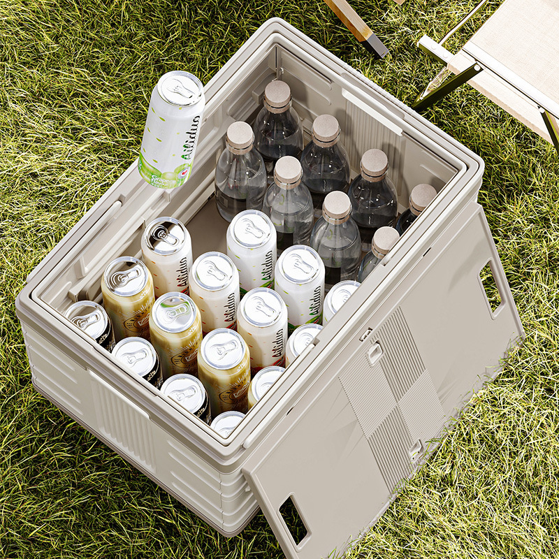 Multifunctional Wheeled Foldable Camping Storage Box Telescopic Trolley Crate Outdoor Picnic Car Trunk Stackable Storage Bin
