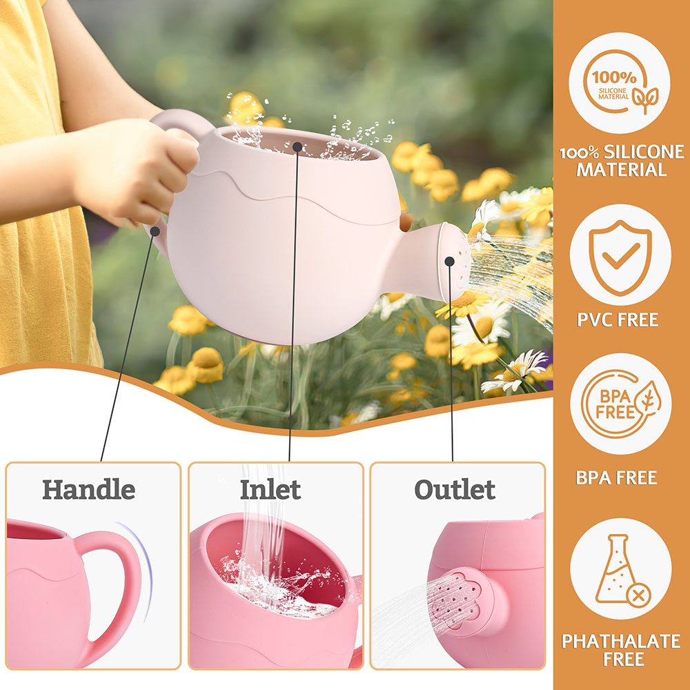 Customized Silicone Children Garden Water Can Mini Outdoor Sand Beach Toy Watering Can for Toddles