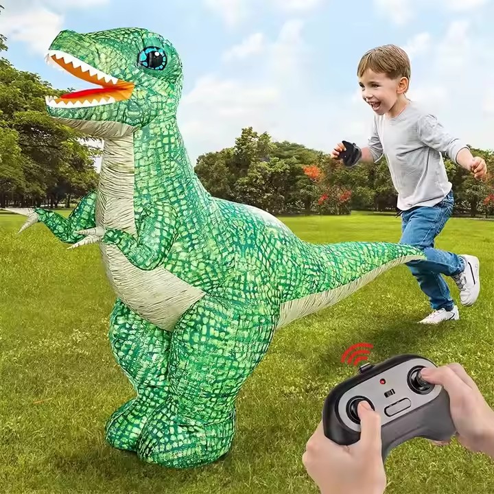 MILI 90cm Inflatable Dino RC Toy Remote Operated Prehistoric Creature Interactive T-Rex Adventure Giant Dinosaur Play Figure