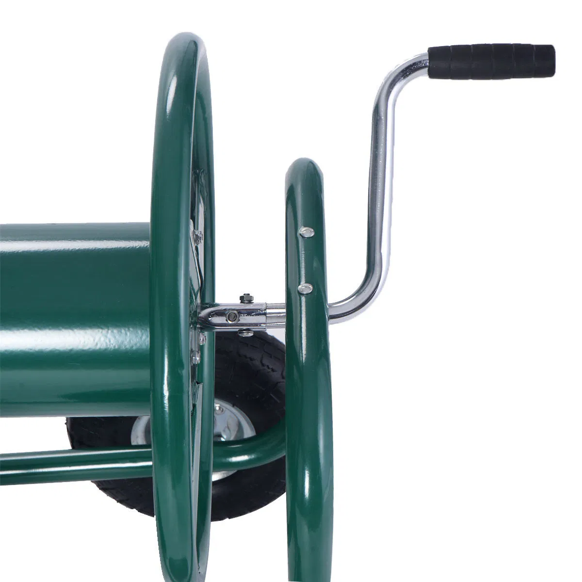 Four Wheels Garden High Pressure Watering Irrigation System Hose Reel Cart with Steel Basket