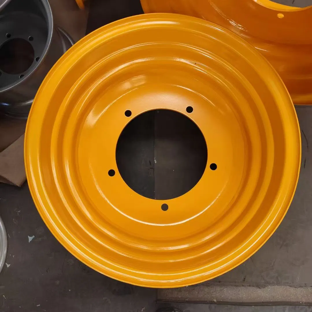 Skid Steer Loader Steel Wheel Rims 16.5X8.25 10-16.5 16.5X9.75 12-16.5 Tyre Sks-1 Sks-2 Sks-3 Sks-4 Sks-5 L5 Orange Color 8 Lug Bob Caat