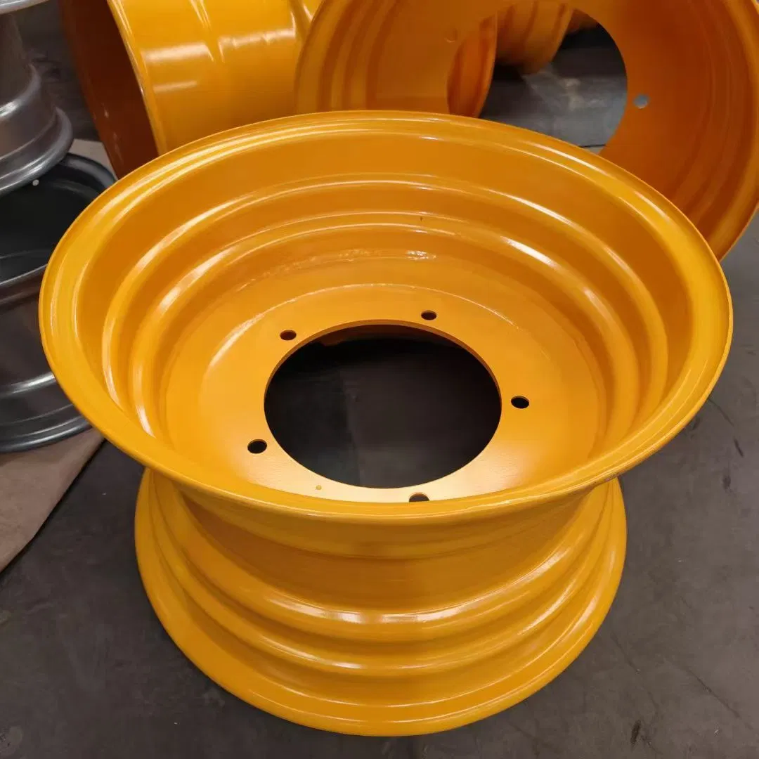 Skid Steer Loader Steel Wheel Rims 16.5X8.25 10-16.5 16.5X9.75 12-16.5 Tyre Sks-1 Sks-2 Sks-3 Sks-4 Sks-5 L5 Orange Color 8 Lug Bob Caat