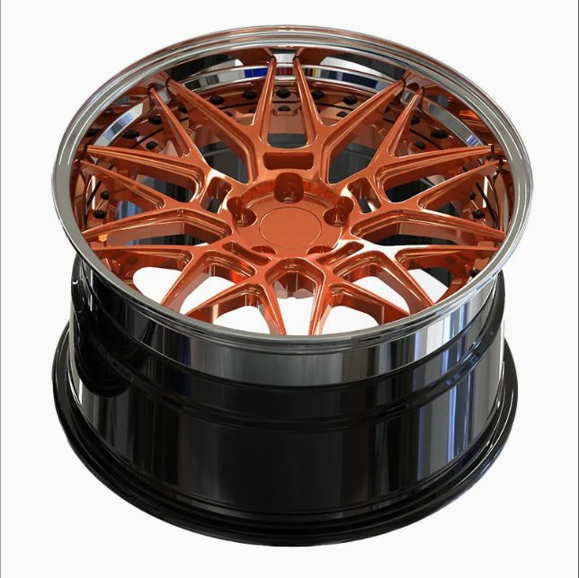 Passenger Car Wheels 3-Piece Custom Gold Snowflake 20 Inch 23 24 26 Inch 6061-T6 Aluminum Alloy Forged Wheels