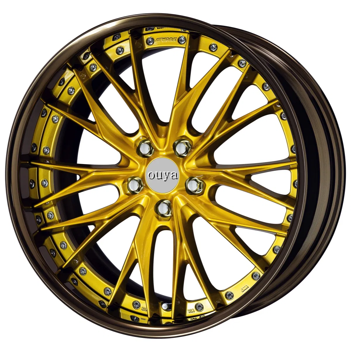 Multi Fitment Forged Alloy Wheels 17 18 19 Inch Two Piece Rims for High End Sports Cars PCD 5X112 5X120 5X114.3