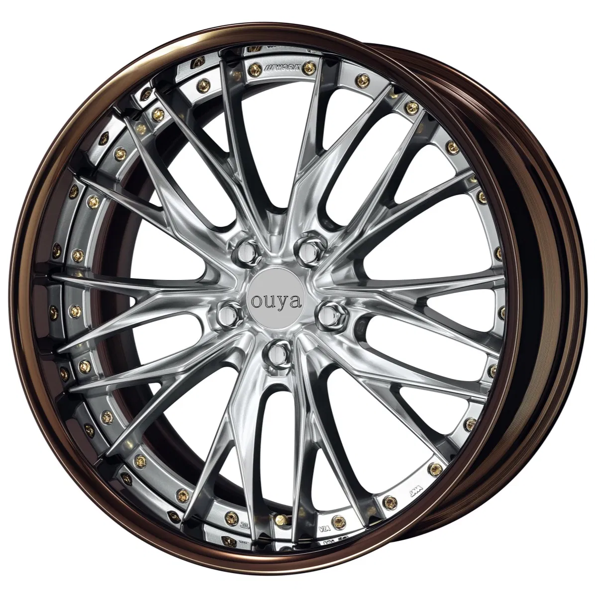 Multi Fitment Forged Alloy Wheels 17 18 19 Inch Two Piece Rims for High End Sports Cars PCD 5X112 5X120 5X114.3