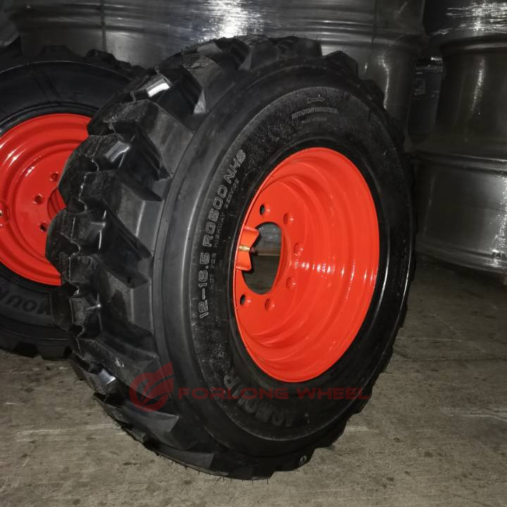 Forlong 9.75 Skid Steer Wheel/ Rim 12X16.5 - Orange for Sale