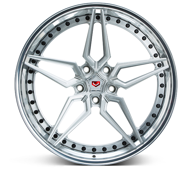 Multi Spokes Car Wheel Aluminum Alloy Forged 3 Piece Brushed Golden Rims