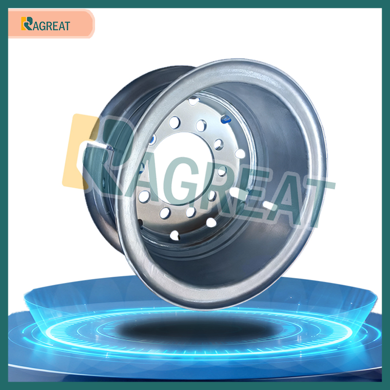 Factory Wholesale 22.5X8.25 22.5X9.00 Truck Steel Aluminum Alloy Tubeless Wheel Rim for Heavy Duty Mining Dump Trailer Truck Bus