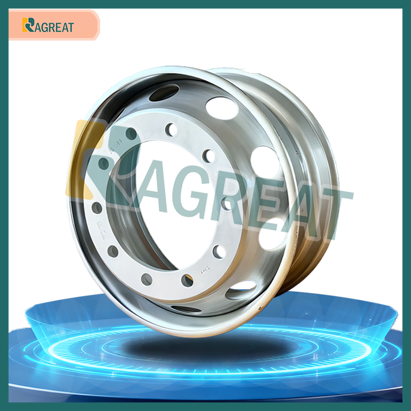 Factory Wholesale 22.5X8.25 22.5X9.00 Truck Steel Aluminum Alloy Tubeless Wheel Rim for Heavy Duty Mining Dump Trailer Truck Bus