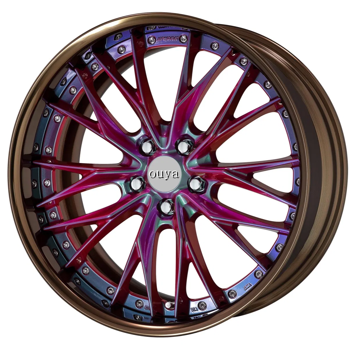 Multi Fitment Forged Alloy Wheels 17 18 19 Inch Two Piece Rims for High End Sports Cars PCD 5X112 5X120 5X114.3