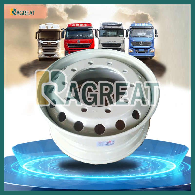 Factory Wholesale 22.5X8.25 22.5X9.00 Truck Steel Aluminum Alloy Tubeless Wheel Rim for Heavy Duty Mining Dump Trailer Truck Bus