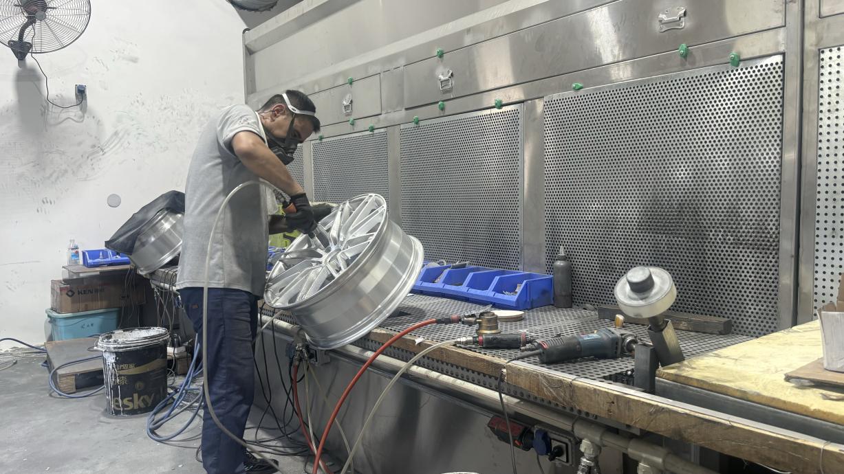 DrivePro wheel rim surface polishing finishing process stage one quality finish