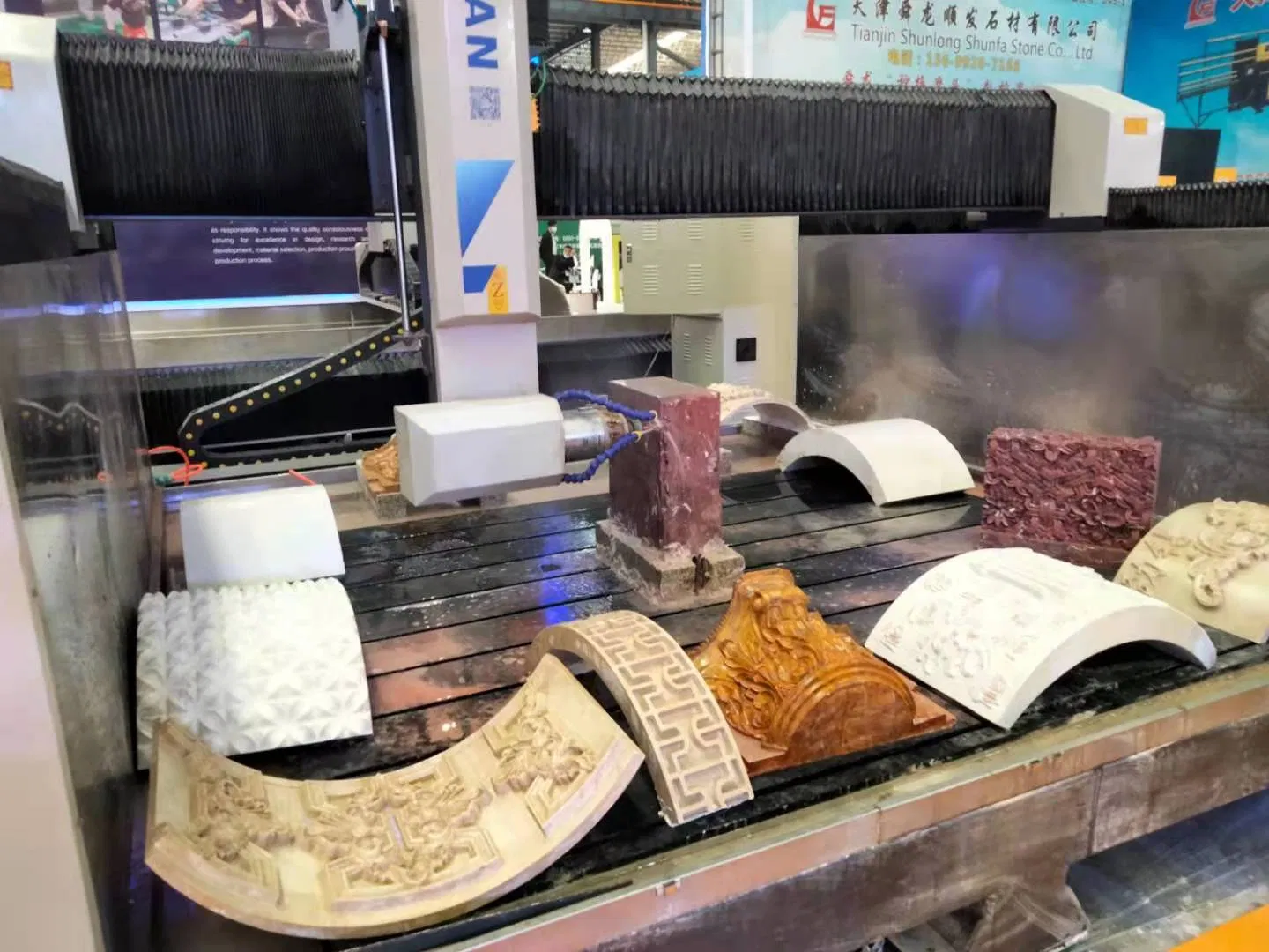 3015fb 4 Axis 3D Rocking Stone Machinery for Pillar, Inner/Outer Arc Surface