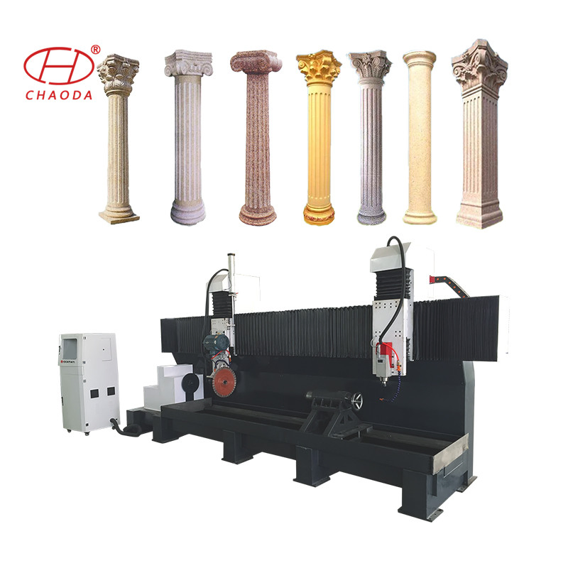 Stone Column Balustrade Carving Machine for Making Solid Rotary Marble Granite Stones