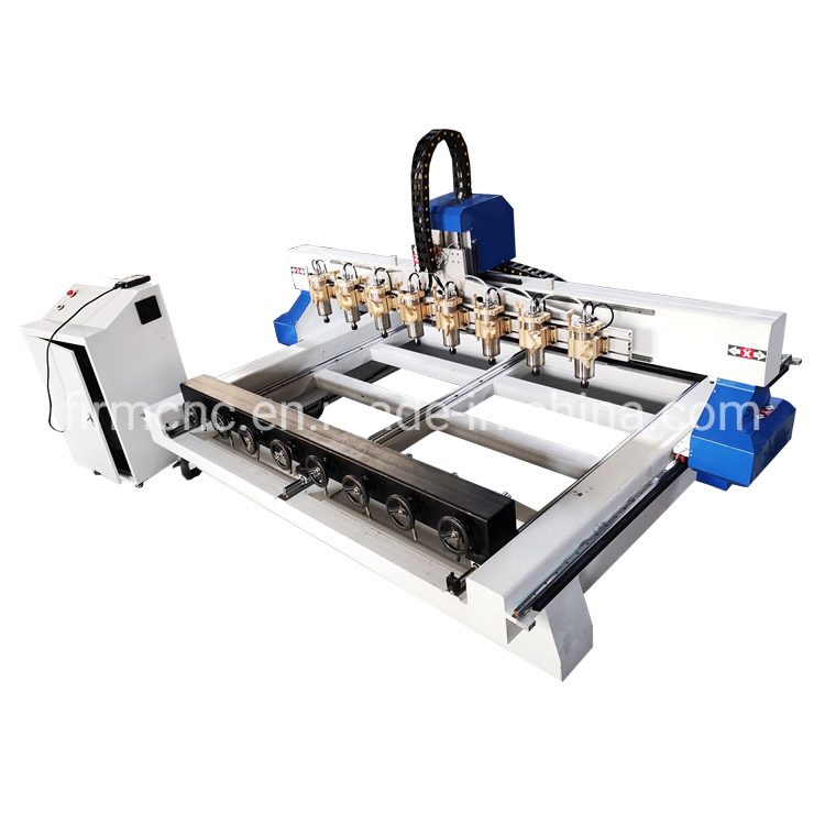 Multi Head 8 Rotary Axis 3D Wood Carving CNC Router Machine Furniture Industry