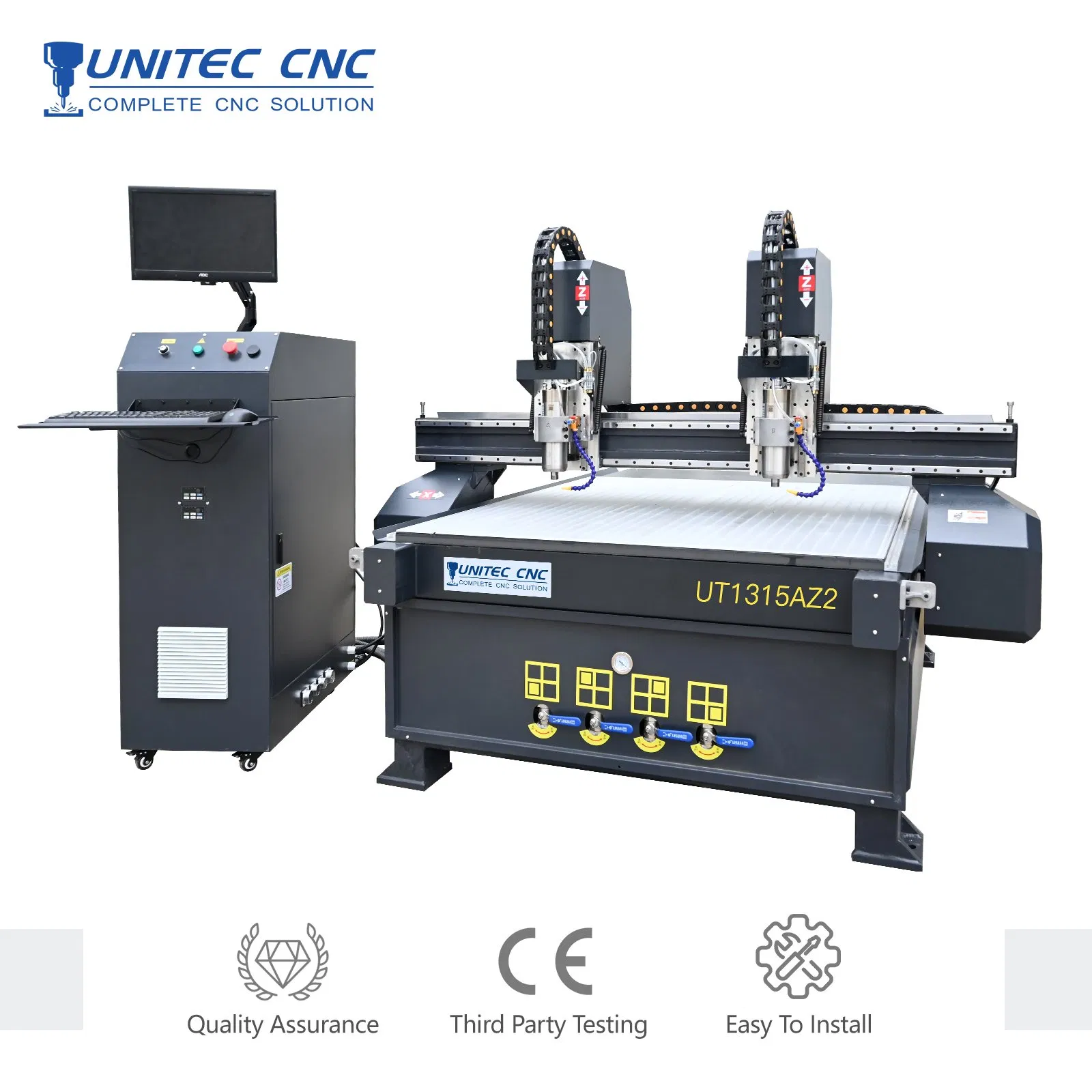 Unitec 3D Engraving Machine with Multi Heads 2 Spindles 3 Spindles 4 Spindles for Advertising Cabinet Working CNC Router Engraver Carving Machine Factory Price