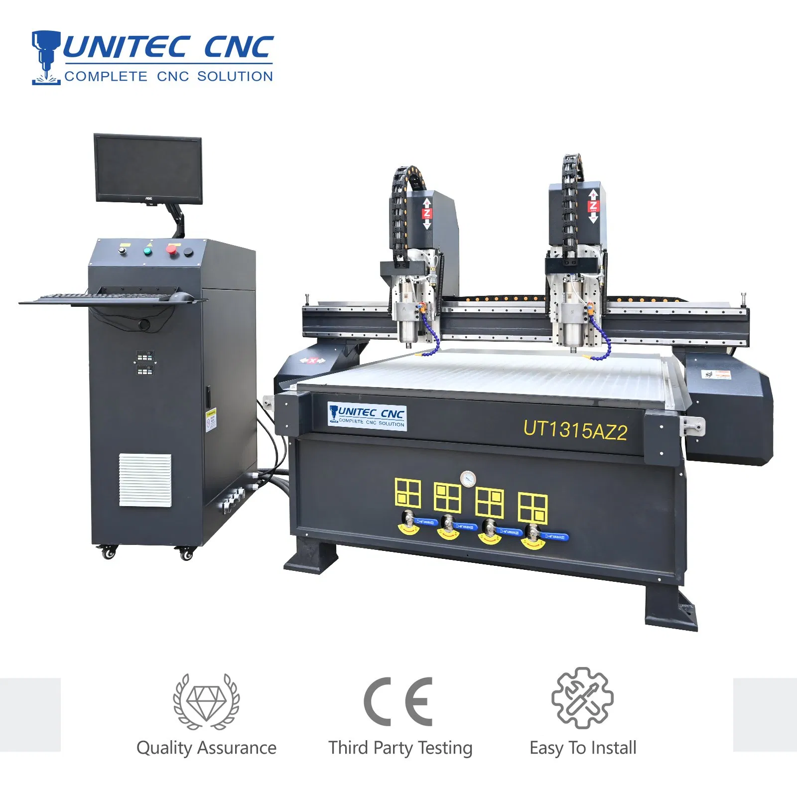 Unitec 3D Engraving Machine with Multi Heads 2 Spindles 3 Spindles 4 Spindles for Advertising Cabinet Working CNC Router Engraver Carving Machine Factory Price