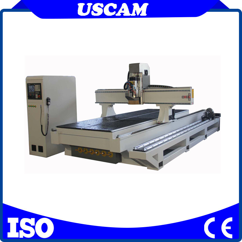 4X8 Atc CNC Router with Rotary Device for Cylinder Engraving and Carving Columns, Pillars, Chair Legs,MDF Plate Wood Furniture Engraving Carving Cutting Machine