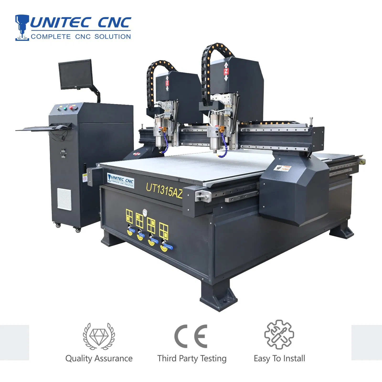 Unitec 2 Heads Multi Spindles Engraving Machine 1315 1325 Wood CNC Router for Wood MDF Wood Woodworking Machine Carving Cutting Machine