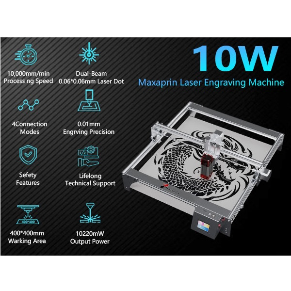 Bestseller 2-in-1 10W Laser Engraving and Cutting Machine, Professional Desktop Dual-Purpose, Compatible with Wood, Leather and Acrylic, Supports Lightburn,