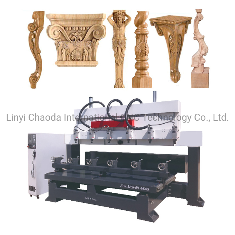 4 Axis Multi Heads CNC Router Rotary CNC Wood Carving Machine