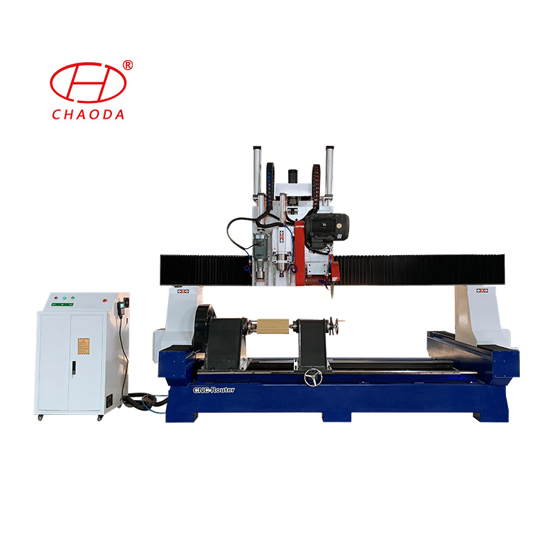 Big Marble Corbel Column Pillar Making Machine, Stone CNC Milling Machine with Big Rotary Lathe