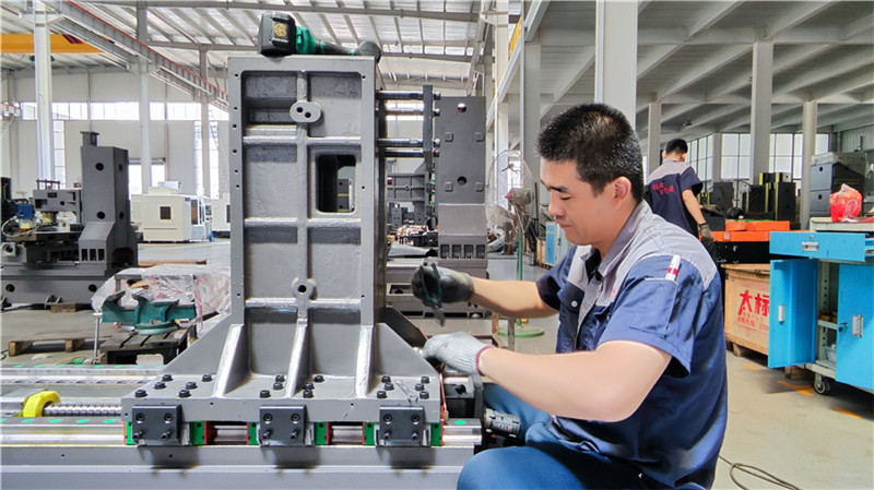 Machine assembly process at TitanPro production line
