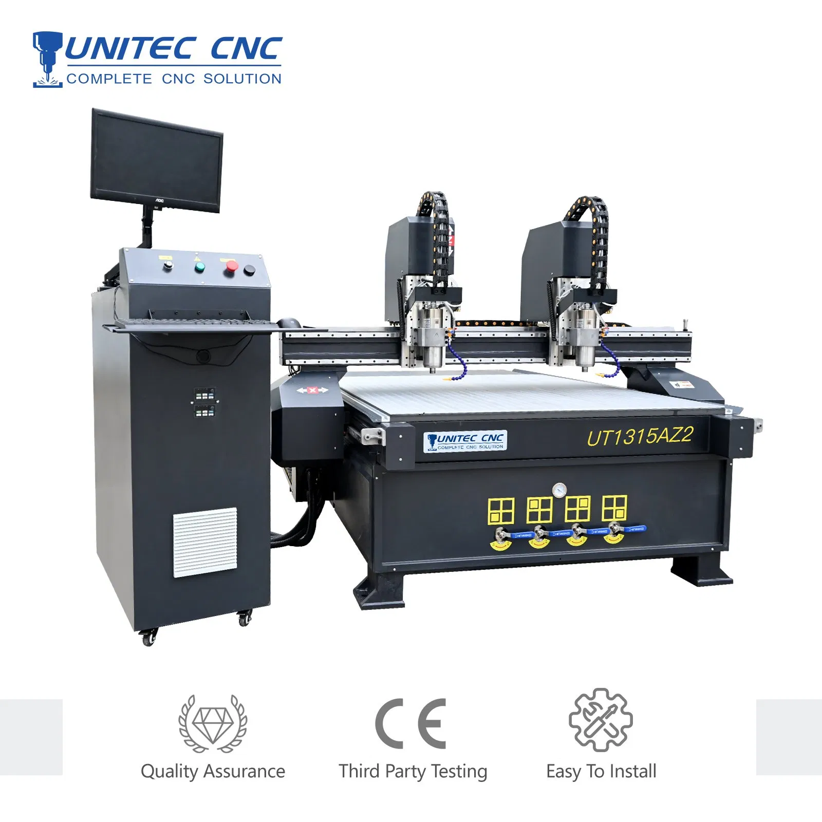 Unitec 2 Heads Multi Spindles Engraving Machine 1315 1325 Wood CNC Router for Wood MDF Wood Woodworking Machine Carving Cutting Machine