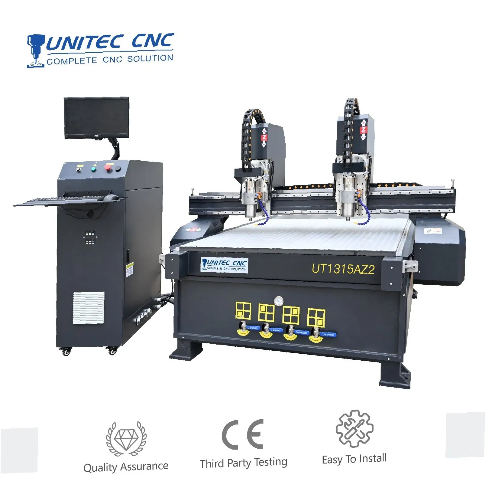 Unitec 3D Engraving Machine with Multi Heads 2 Spindles 3 Spindles 4 Spindles for Advertising Cabinet Working CNC Router Engraver Carving Machine Factory Price