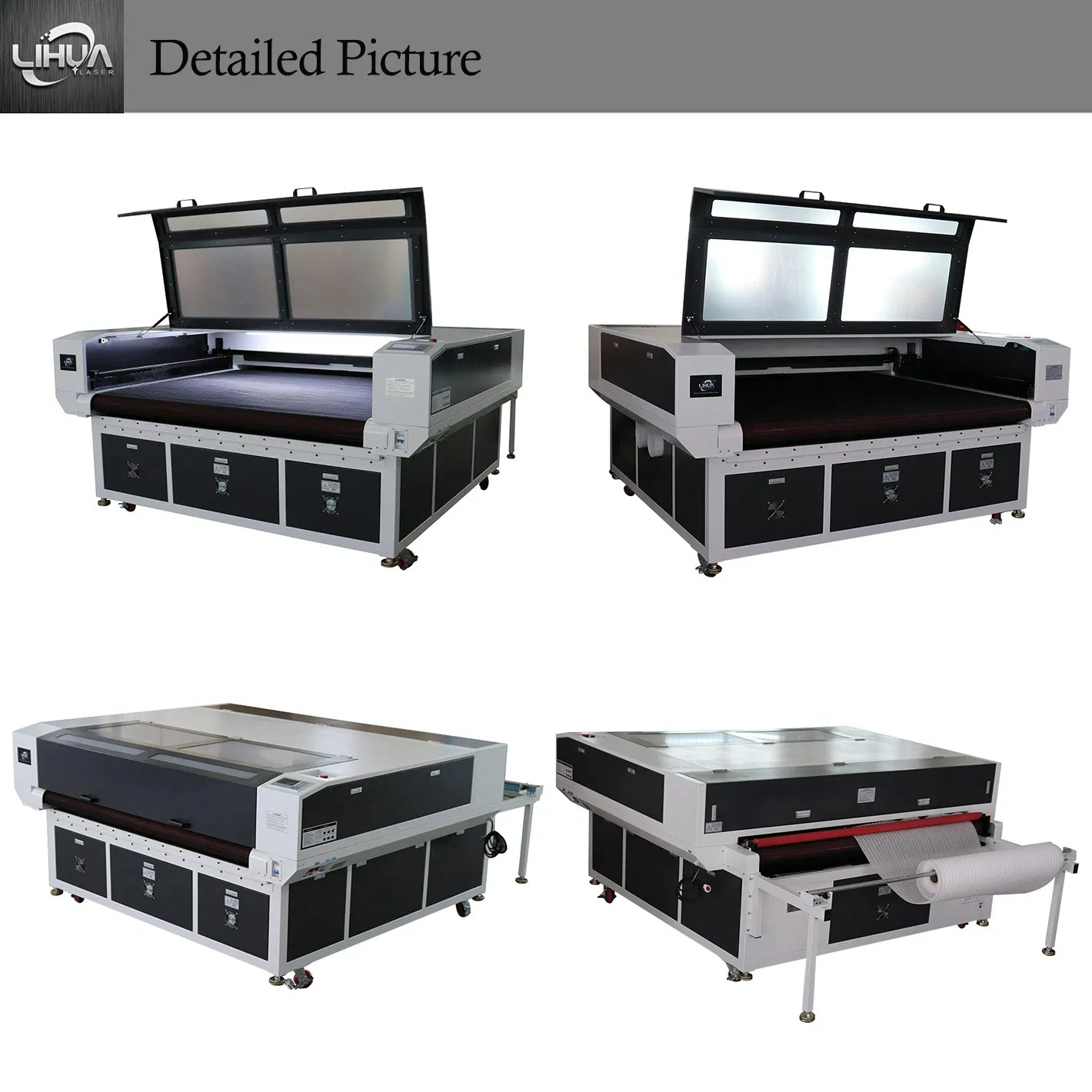 Lihua 1810 1812 Industry CNC Foam Cloth Textile Fabric Leather Auto Feeding CO2 Laser Cutting Machine