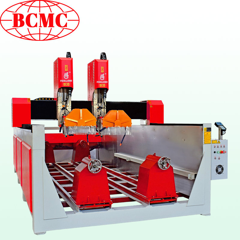 2026 Bcmc Bcsd-1530 Stone Engraving Machine Series 3D CNC 5 Axis Curving Stone Pillars Equipment Granite Carving Machine Price for Sale