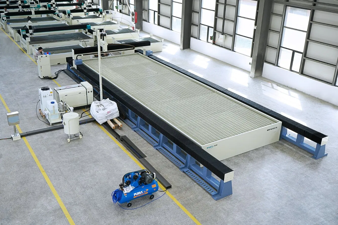 4*12m Big Size 220V 380V 415V Wamit High Precision 3 Axis 5 Axis Water Jet Cutter CNC Waterjet Cutting Machine for Marble Glass Tile Metal CNC Cutting