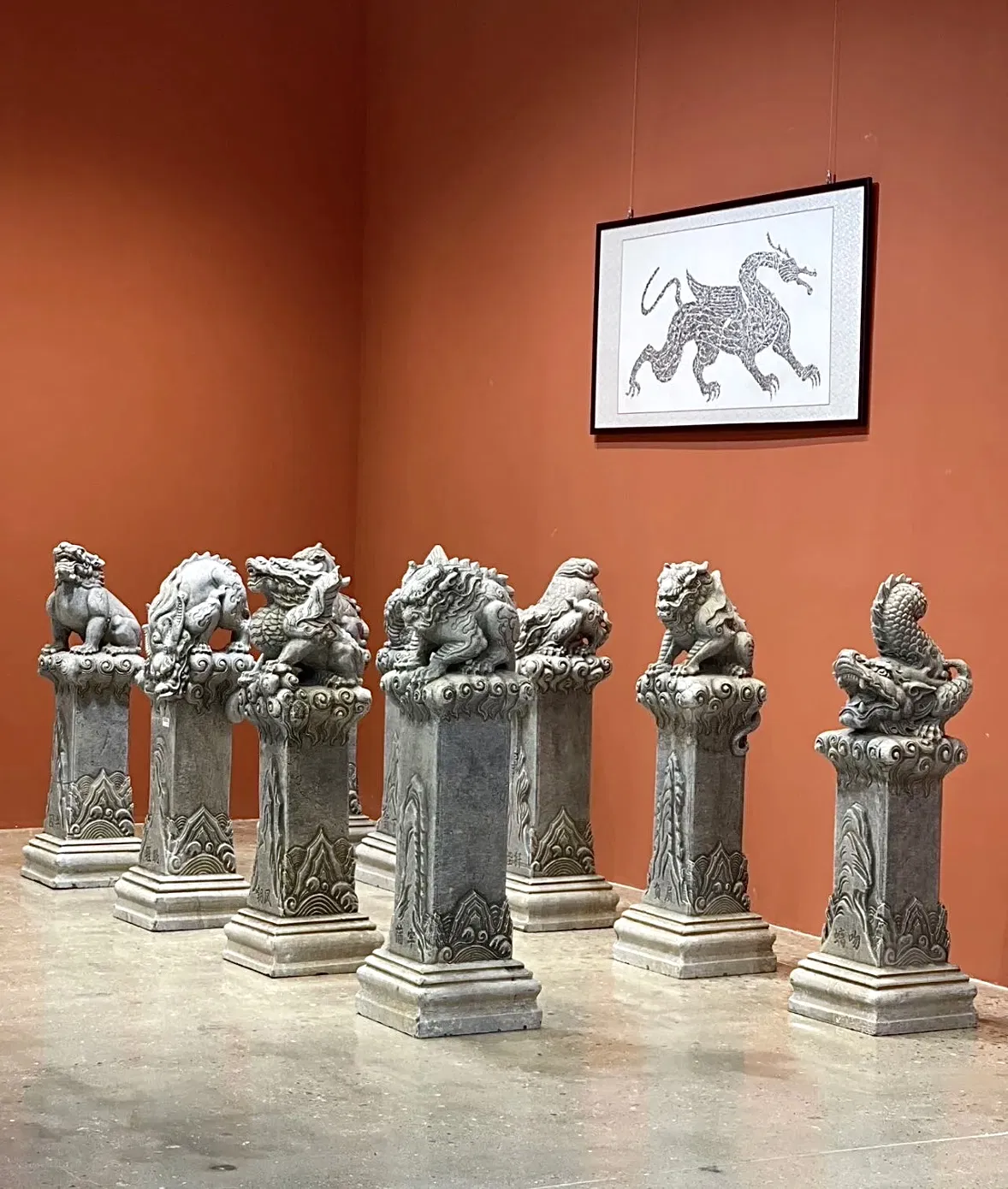 Automated Stone CNC Router Carving Machine Multi Heads Carved Granite Marble Cylinder