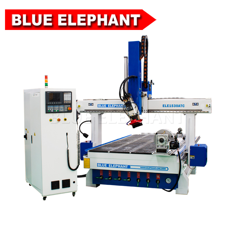 Factory Direct Supply Atc CNC 1530 Router Cutting Machine 4 Axis Linear Type Auto Tool Changer Taiwan Control System for Sale in Romania