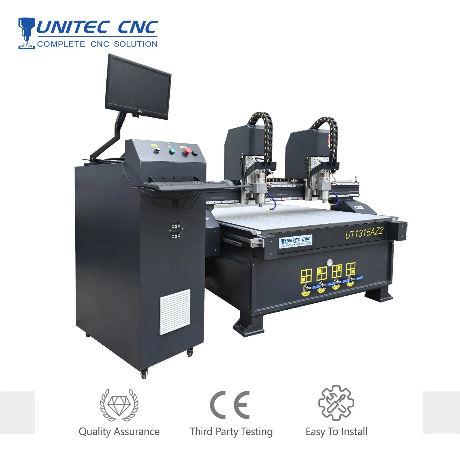 Unitec 3D Engraving Machine with Multi Heads 2 Spindles 3 Spindles 4 Spindles for Advertising Cabinet Working CNC Router Engraver Carving Machine Factory Price