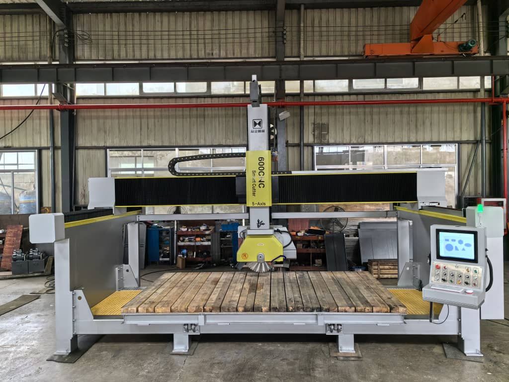 Heavy Duty CE 5 Axis CNC Stone Cutting Machine for Granite Marble Quartz Ceramic Processing Profiling 2.5D Shaping, Automatic Bridge Saw in Europe America