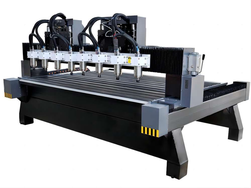 Rhino Multi Rotary Heads 2D 3D Woodworking Machine 8/10/12 Spindles CNC Router Machine for Column Material Milling Engraving Carving