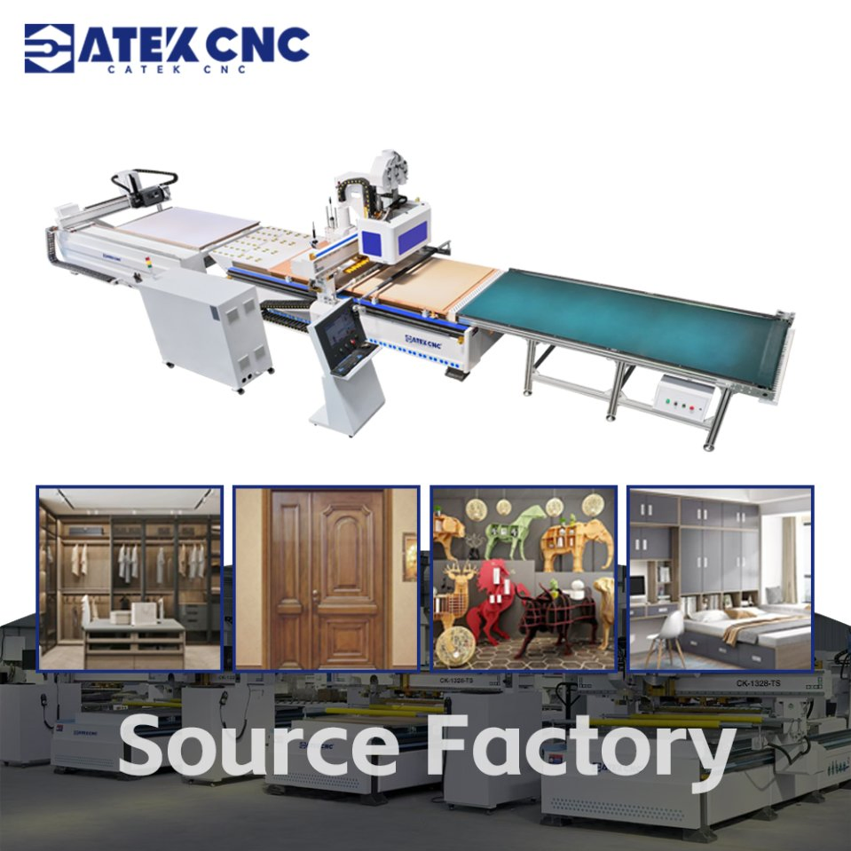 Linear Automatic Tool Changer Woodworking Engraving Machine Router for Panel Furniture, Equipped with Drilling Bit Kit and 3D Rotary Axis