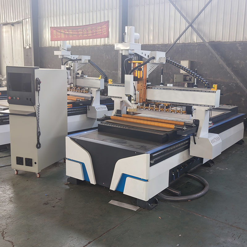 Multi Head Rotary 3D Wood Duplicator Carver Multi-Heads 4 Axis CNC Router Wood Carving Carpentry Machine