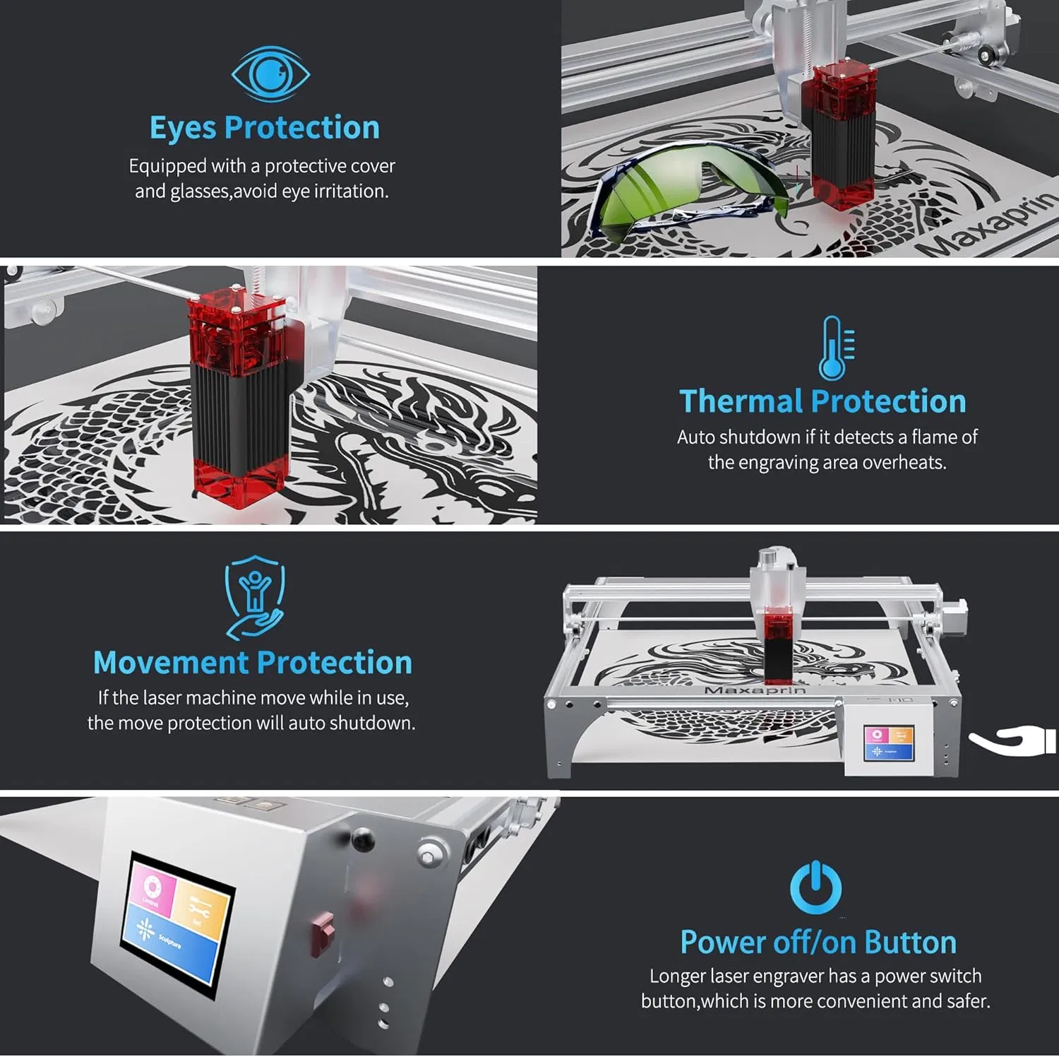 CE Certified LC400 PRO Max Desktop Laser Engraving/Cutting Machine