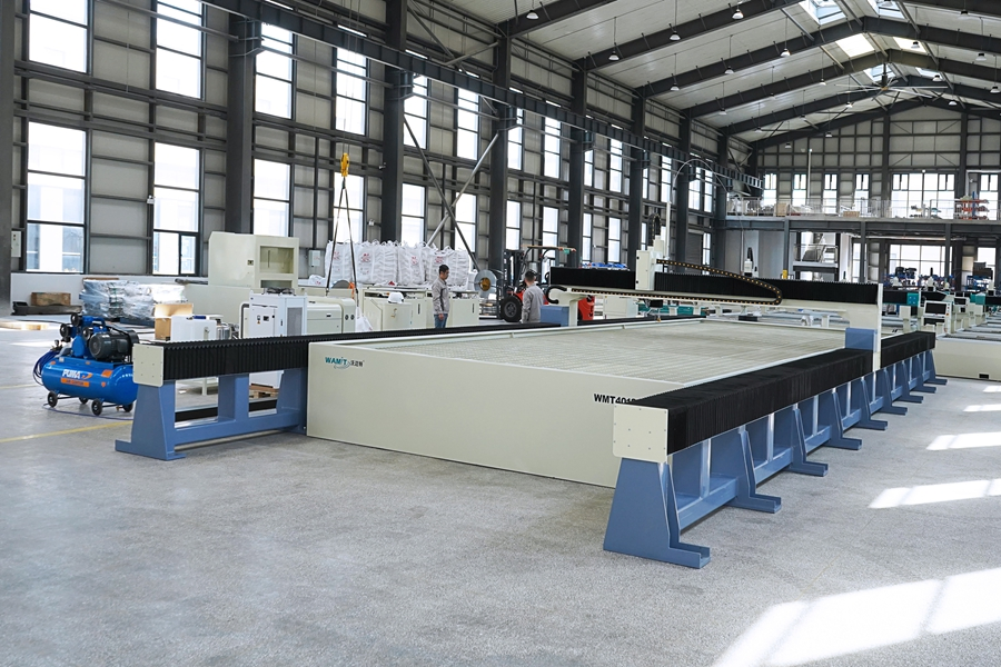 4*12m Big Size 220V 380V 415V Wamit High Precision 3 Axis 5 Axis Water Jet Cutter CNC Waterjet Cutting Machine for Marble Glass Tile Metal CNC Cutting