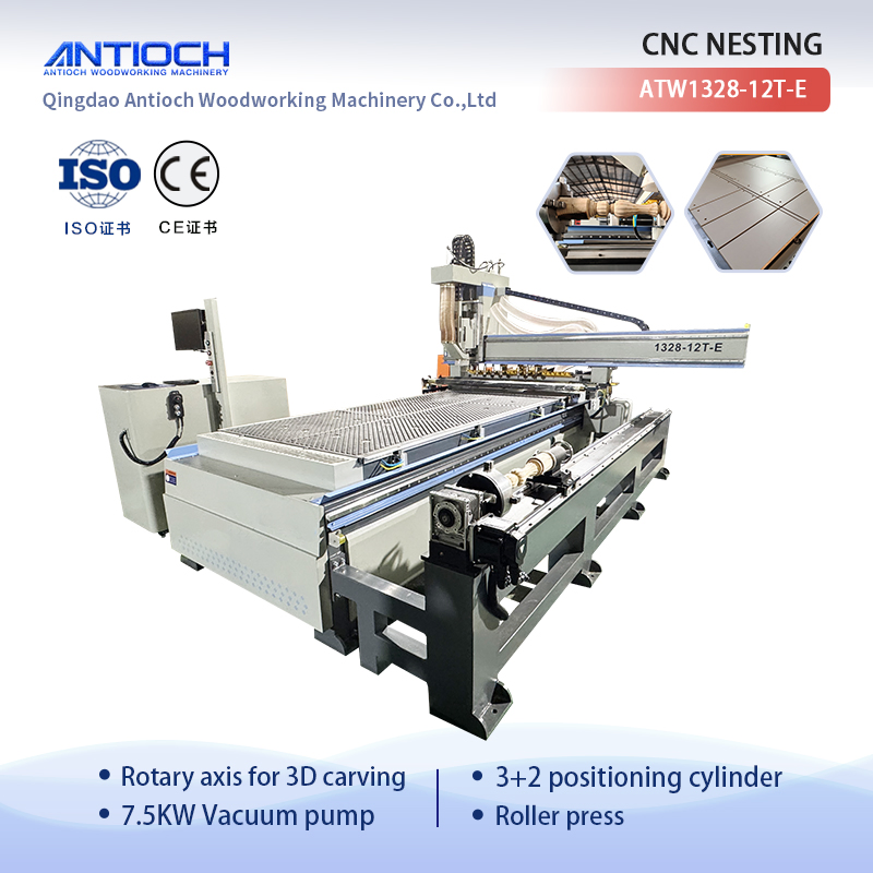 High-Speed CNC Router with Rotary Axis 3D Processing Used in The Woodworking Industry