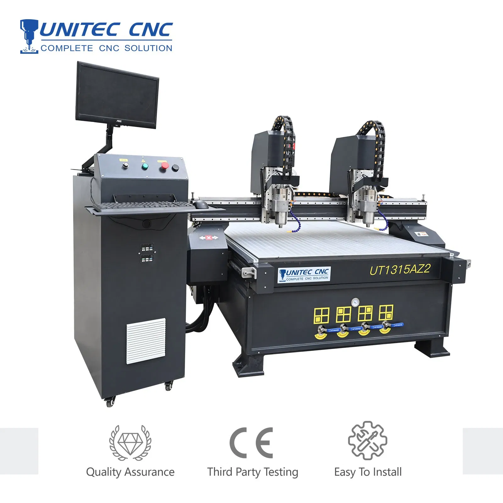Unitec 2 Heads Multi Spindles Engraving Machine 1315 1325 Wood CNC Router for Wood MDF Wood Woodworking Machine Carving Cutting Machine