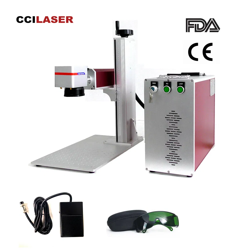 Fiber Laser Marking Machine for Engraving Date Code/Label/Logo/Barcode Printing Laser Printer for Metal/Flexible Film Packaging/Pipe