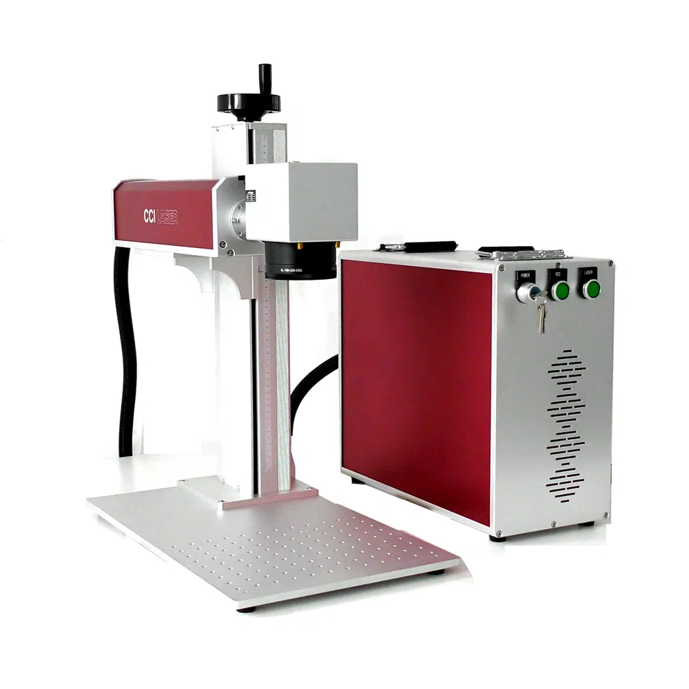 Portable Split Desktop Metal Aluminum Gold Sliver Logo 20W 30W 50W 60W Raycus Jpt Max Mopa Color UV Fiber Fibre Laser Marking Engraving Marker Machine