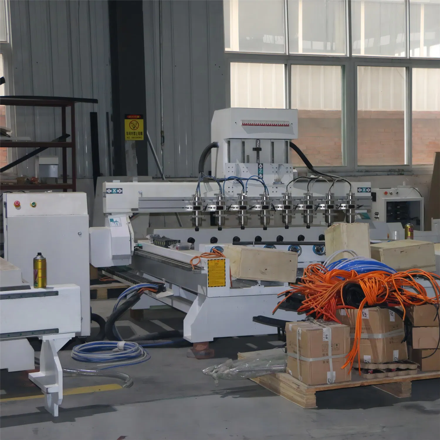 Rhino Multi Rotary Heads 2D 3D Woodworking Machine 8/10/12 Spindles CNC Router Machine for Column Material Milling Engraving Carving