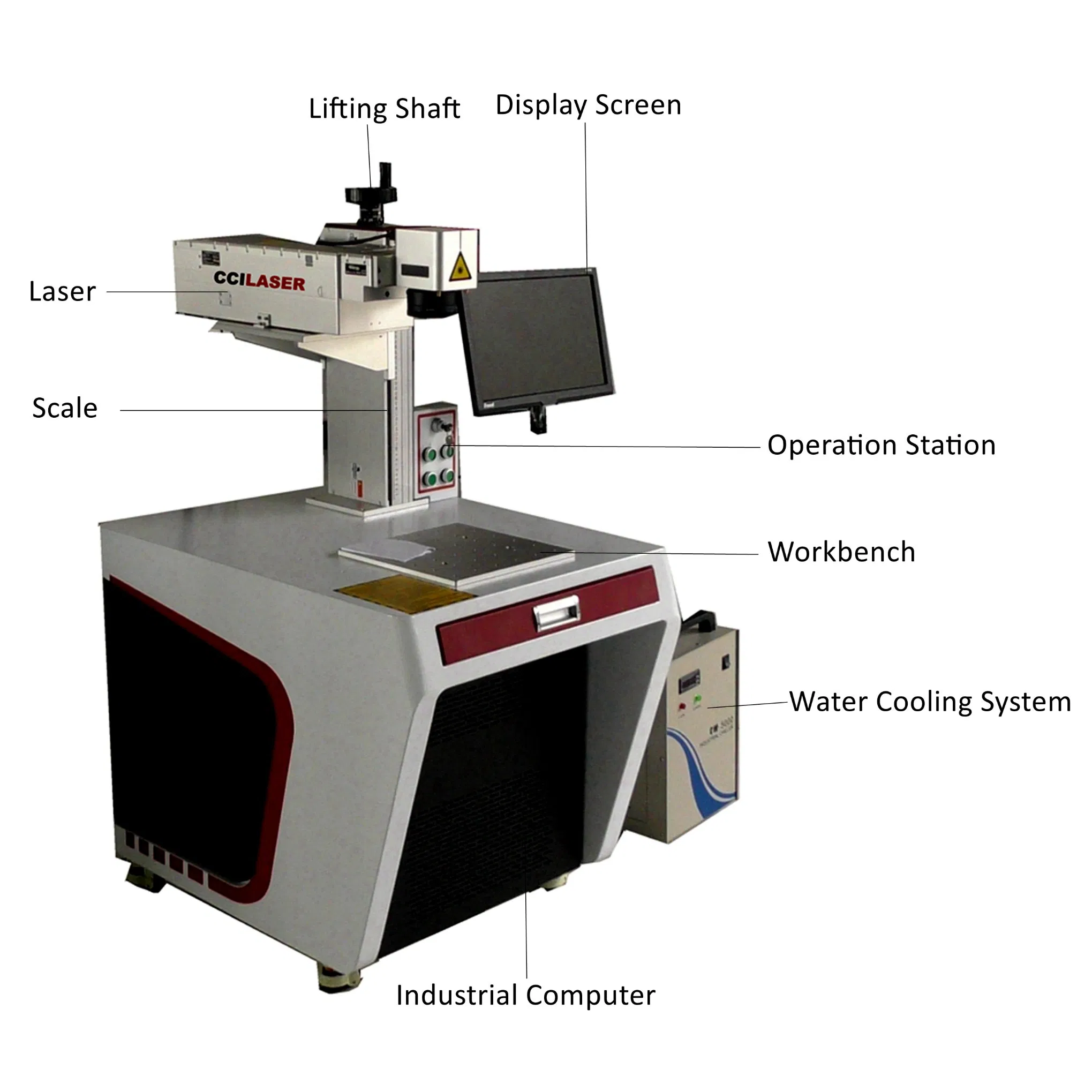 Grabado Laser Equipment ID Card Printer Plastic Laser Marking Machine 30W