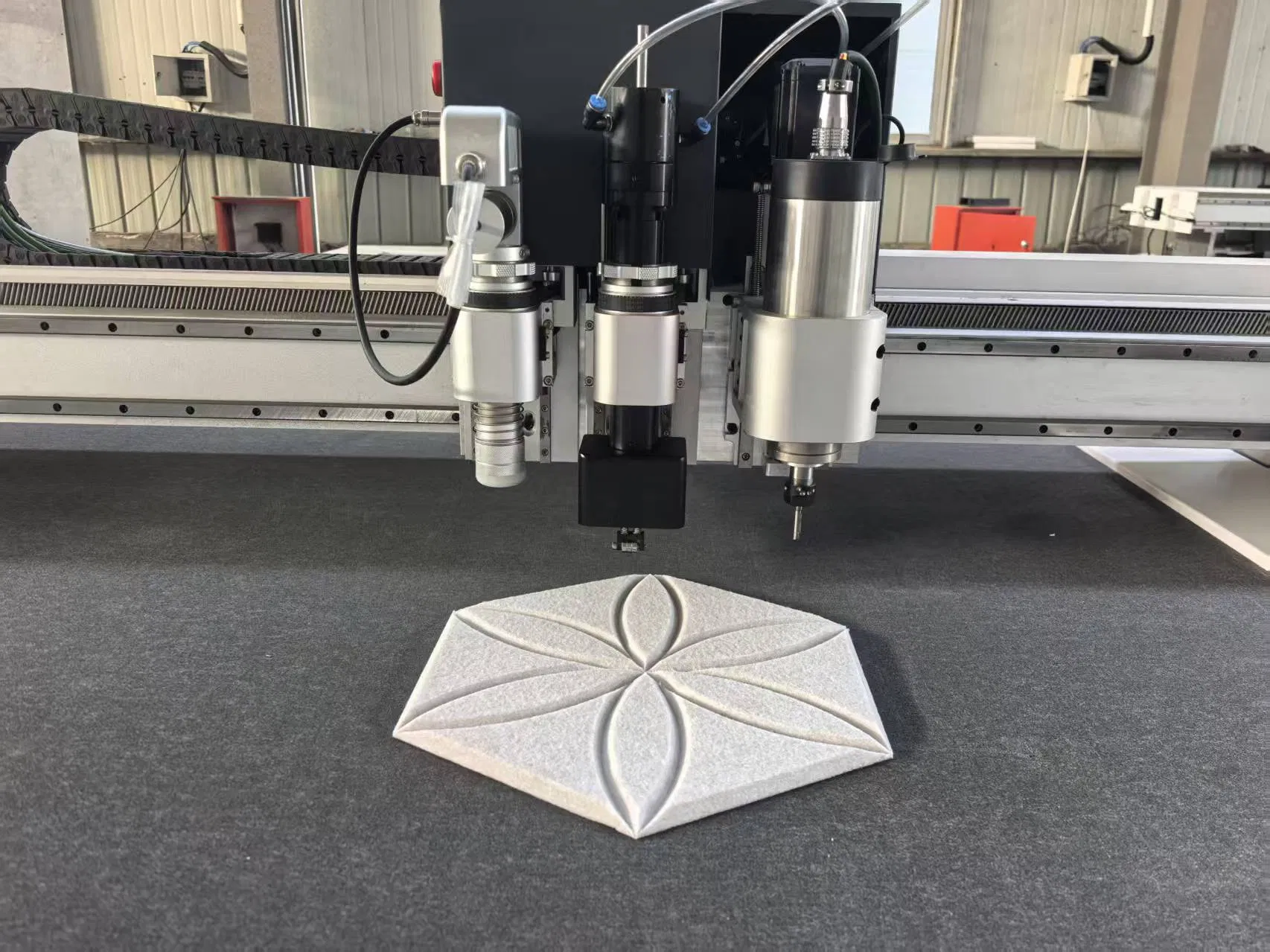 Polyester Fiber Felt Pet Acoustic Wall Panel Phenolic Foam Insulation Board CNC Router Cutter PE Plastic PVC Cotton Digital Knife Cutting Machine